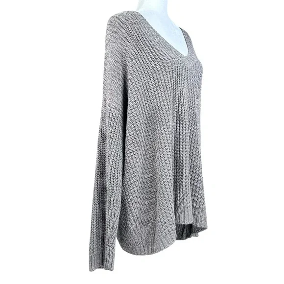 Soft Surroundings V-neck Ribbed Sweater Oversized Slouchy Cozy Relaxed - Picture 2 of 8